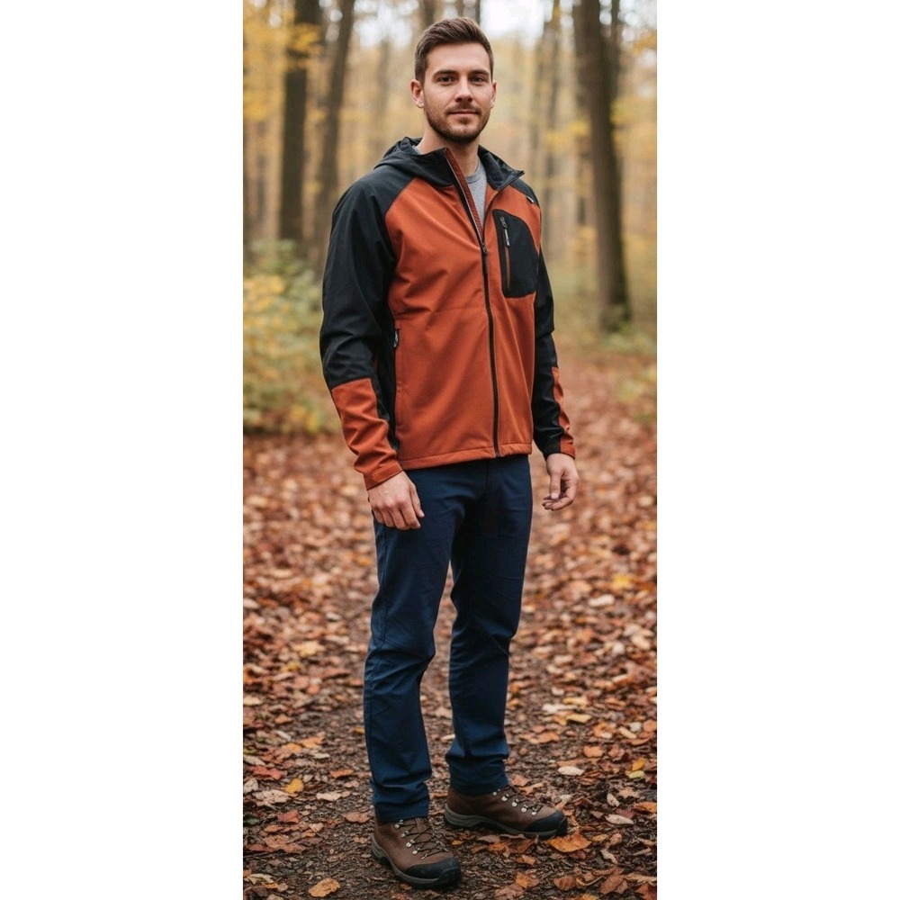 REI Men XL Winter Momentum Jacket Extra Large Burnt Orange Outdoor Gorpcore